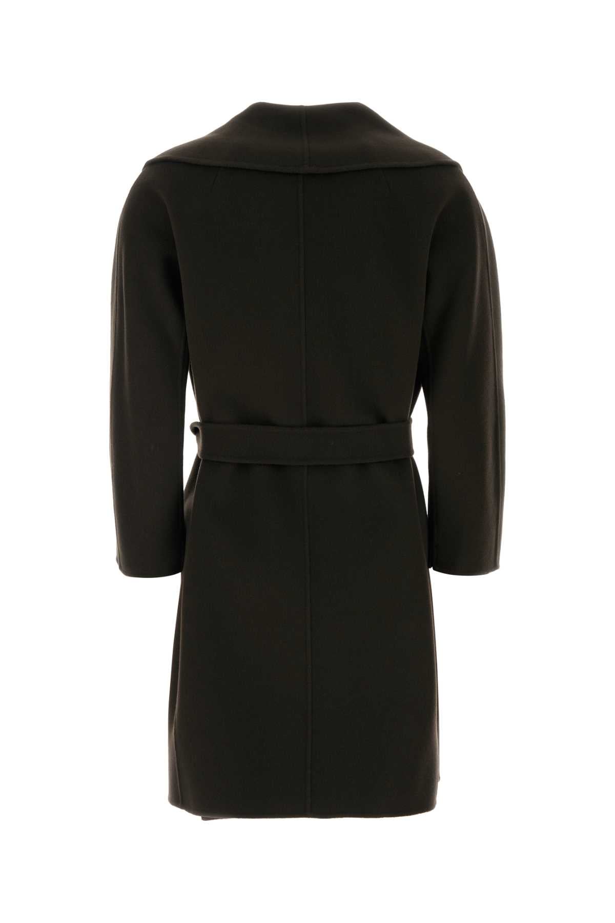 S Maxmara Women Dark Brown Wool Messi Coat S MAX MARA