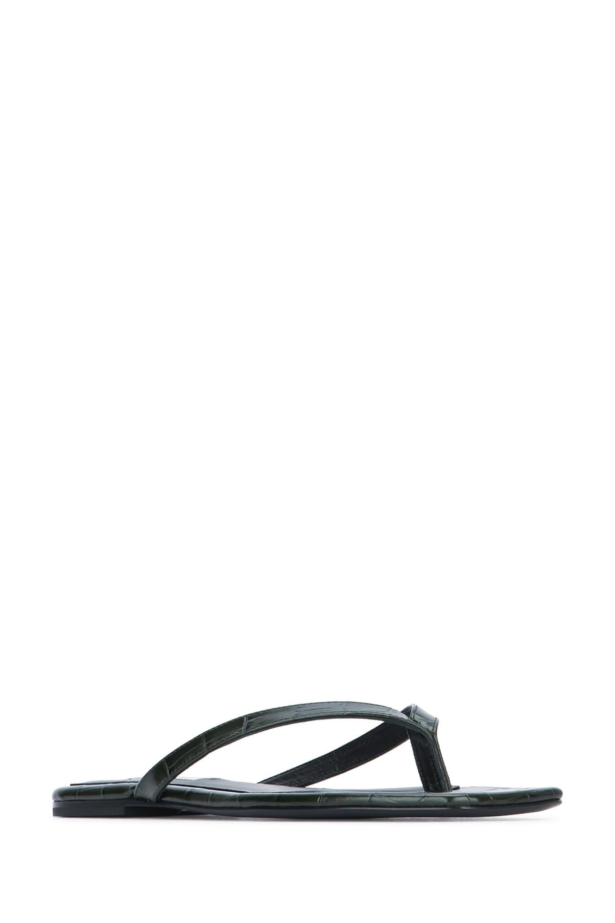 Toteme Women Croco-Embossed Flip Flops TOTEME
