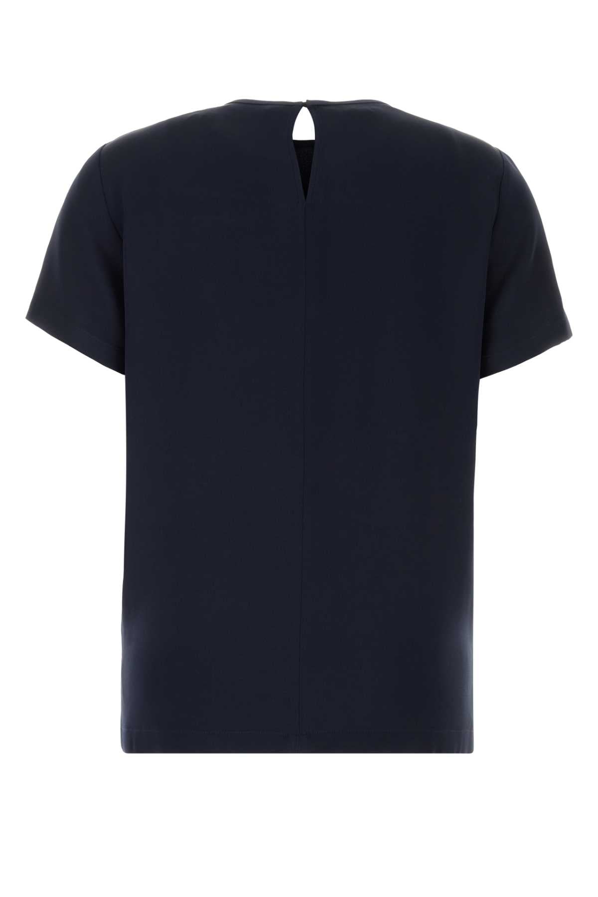 Max Mara Women Navy Blue Silk Pagano T-Shirt MAX MARA