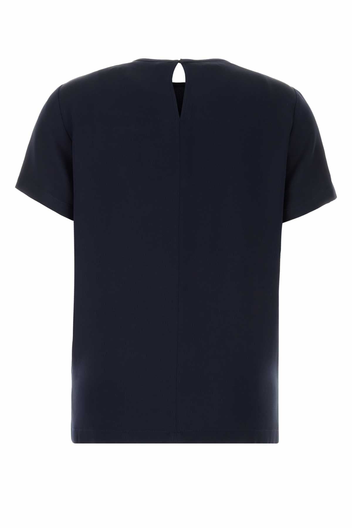 Max Mara Women Navy Blue Silk Pagano T-Shirt MAX MARA
