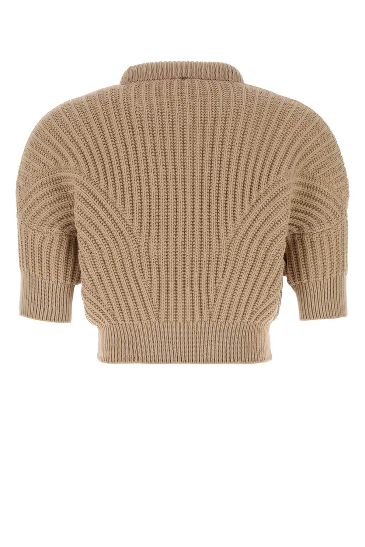 Sportmax Women Beige Cotton Blend Fatti Sweater SPORTMAX