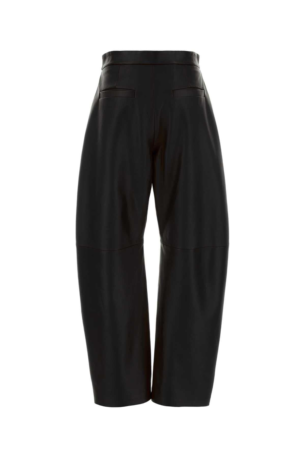 Sportmax Women Black Leather Cinepresa Pant SPORTMAX