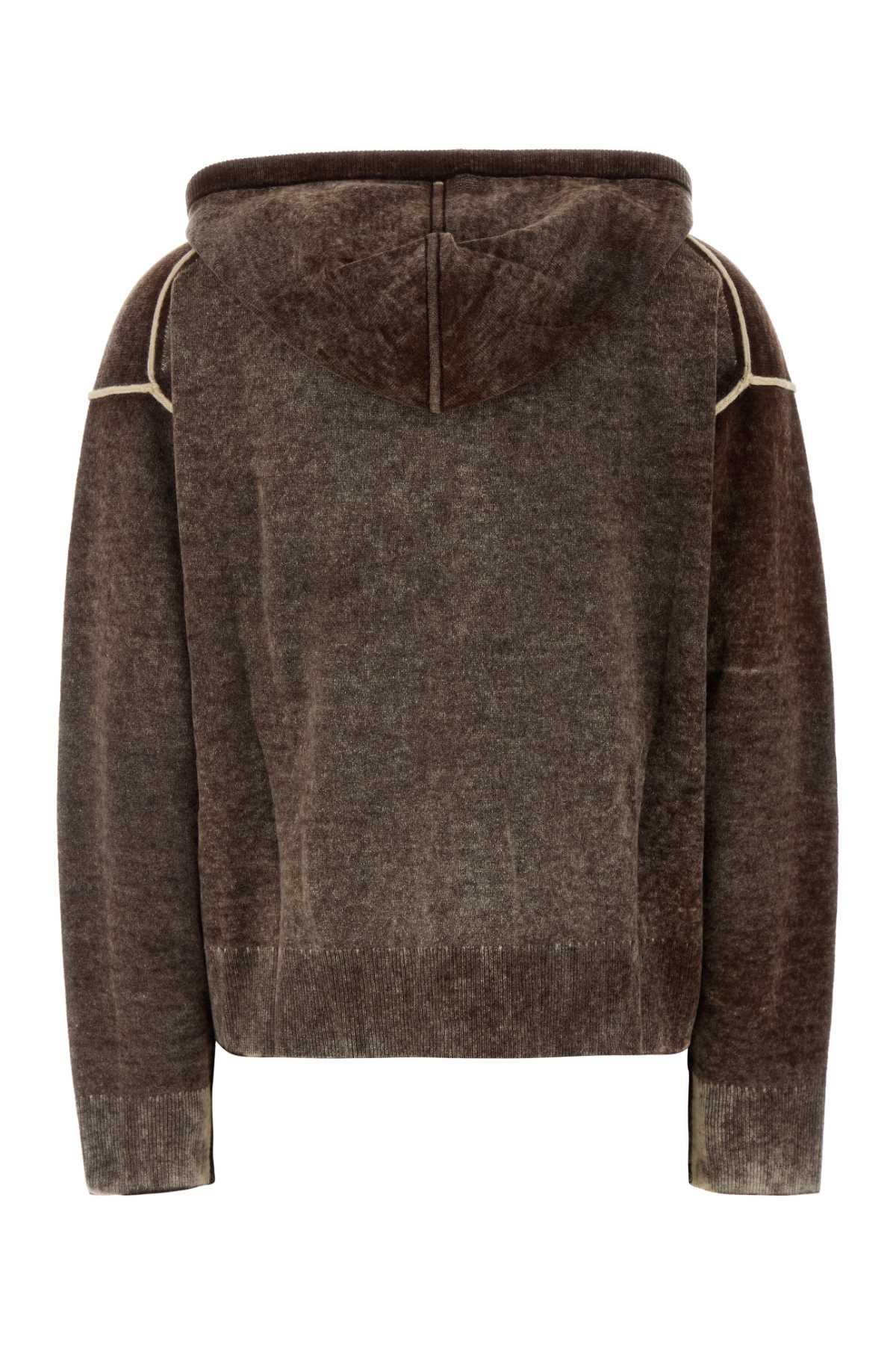 Diesel Women Brown Wool Sweatshirt DIESEL
