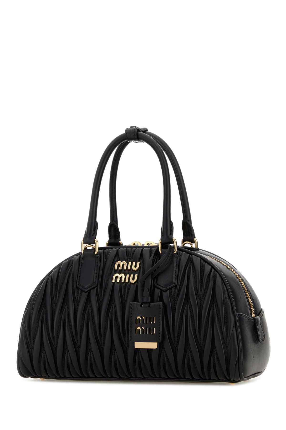 Miu Miu Women Black Nappa Leather Arcadie Handbag MIU MIU