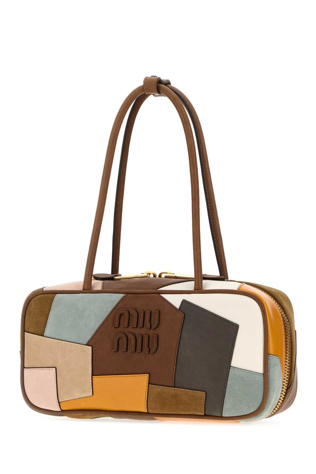 Miu Miu Women Multicolor Leather And Suede Shoulder Bag MIU MIU
