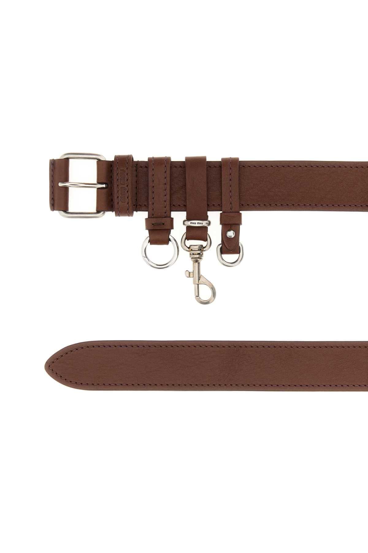 Miu Miu Women Brown Leather Belt MIU MIU
