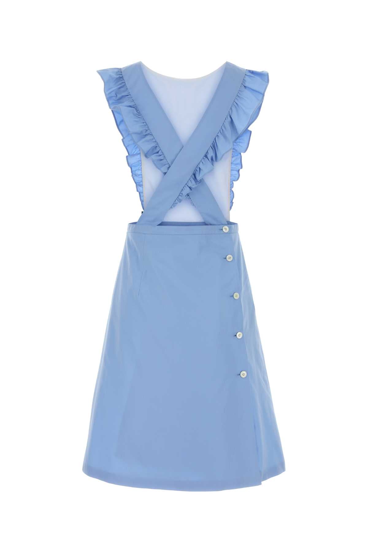 Miu Miu Women Light Blue Poplin Dress MIU MIU