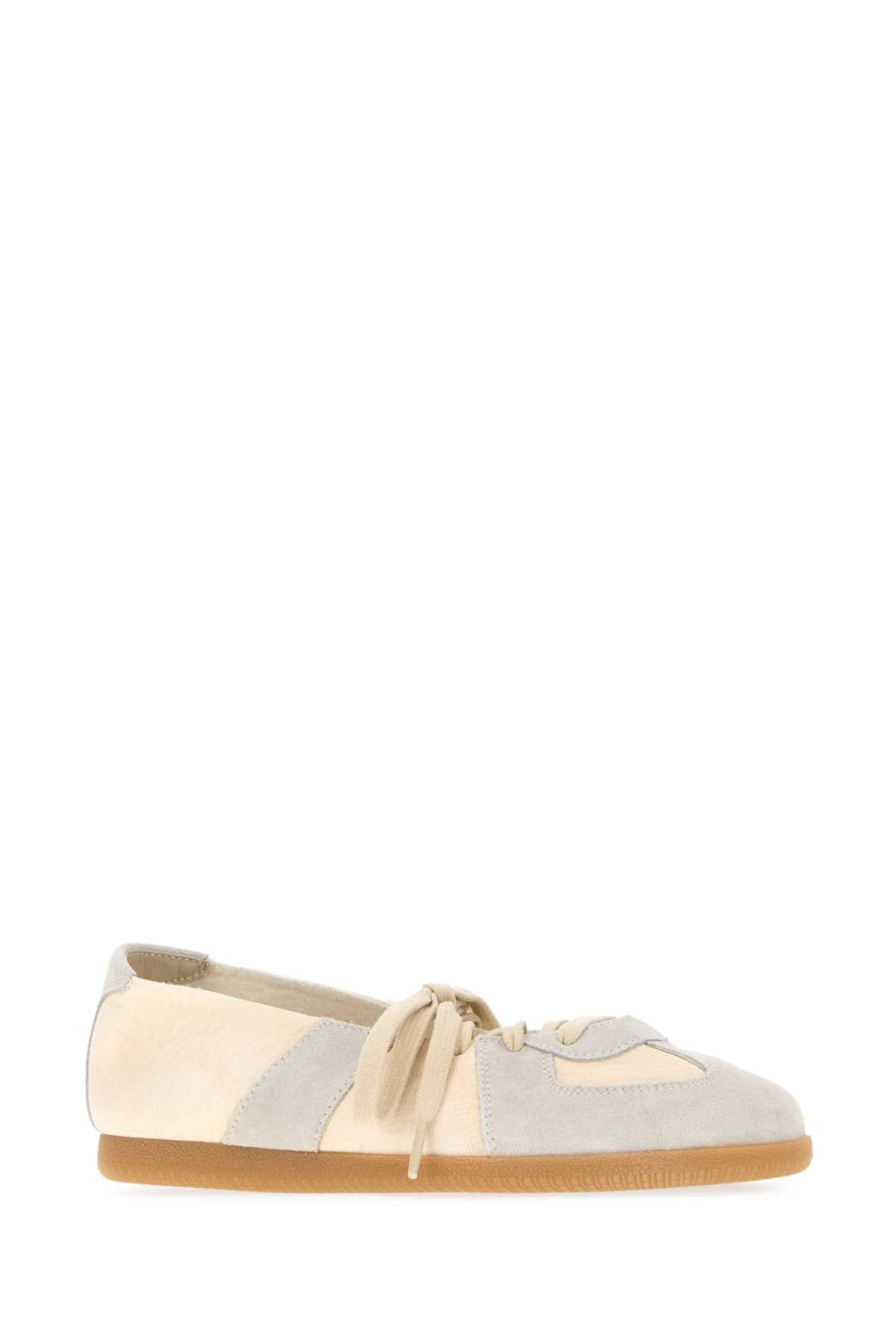 Maison Margiela Women Two-Tone Leather And Suede Replica Ballerinas MAISON MARGIELA