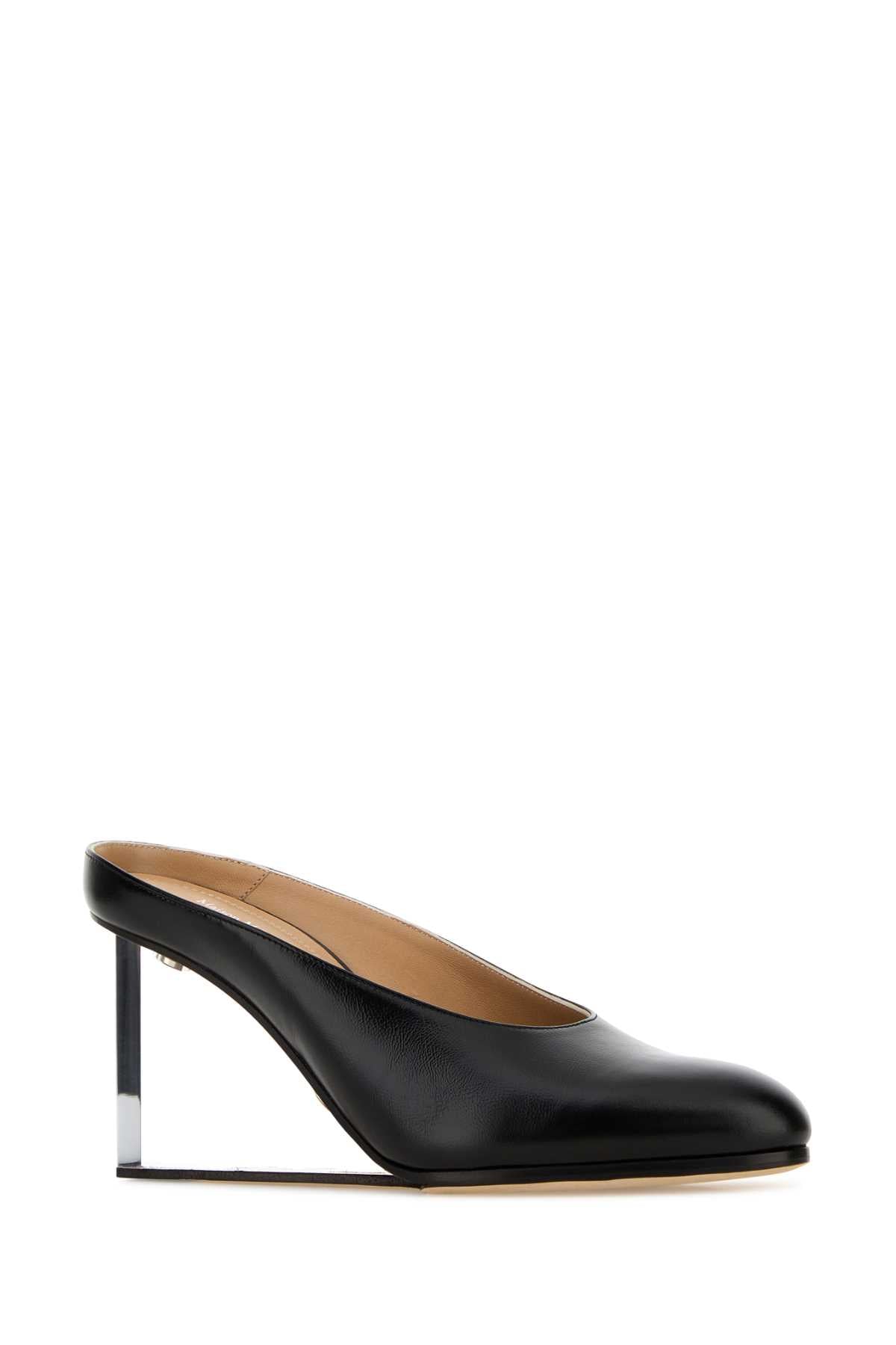 Maison Margiela Women Black Leather Mules MAISON MARGIELA
