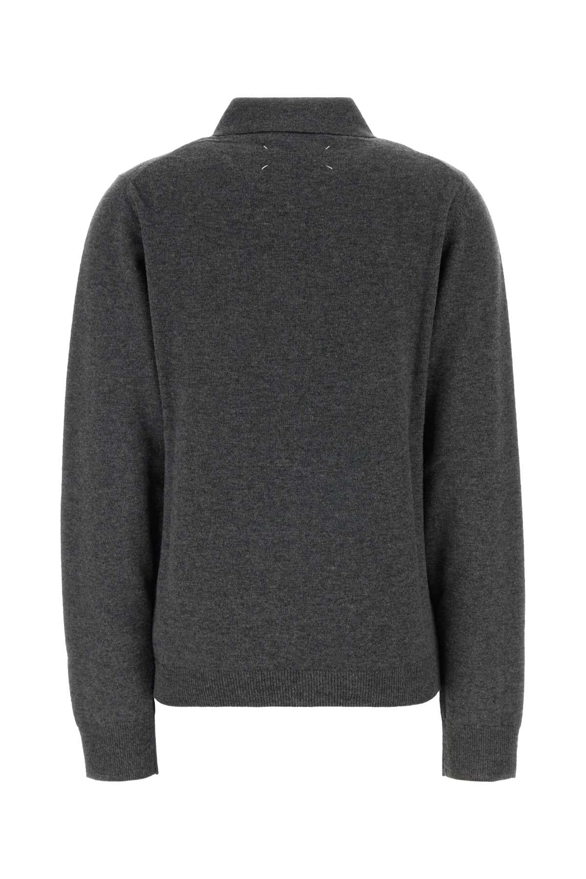 Maison Margiela Women Graphite Wool Polo Shirt MAISON MARGIELA