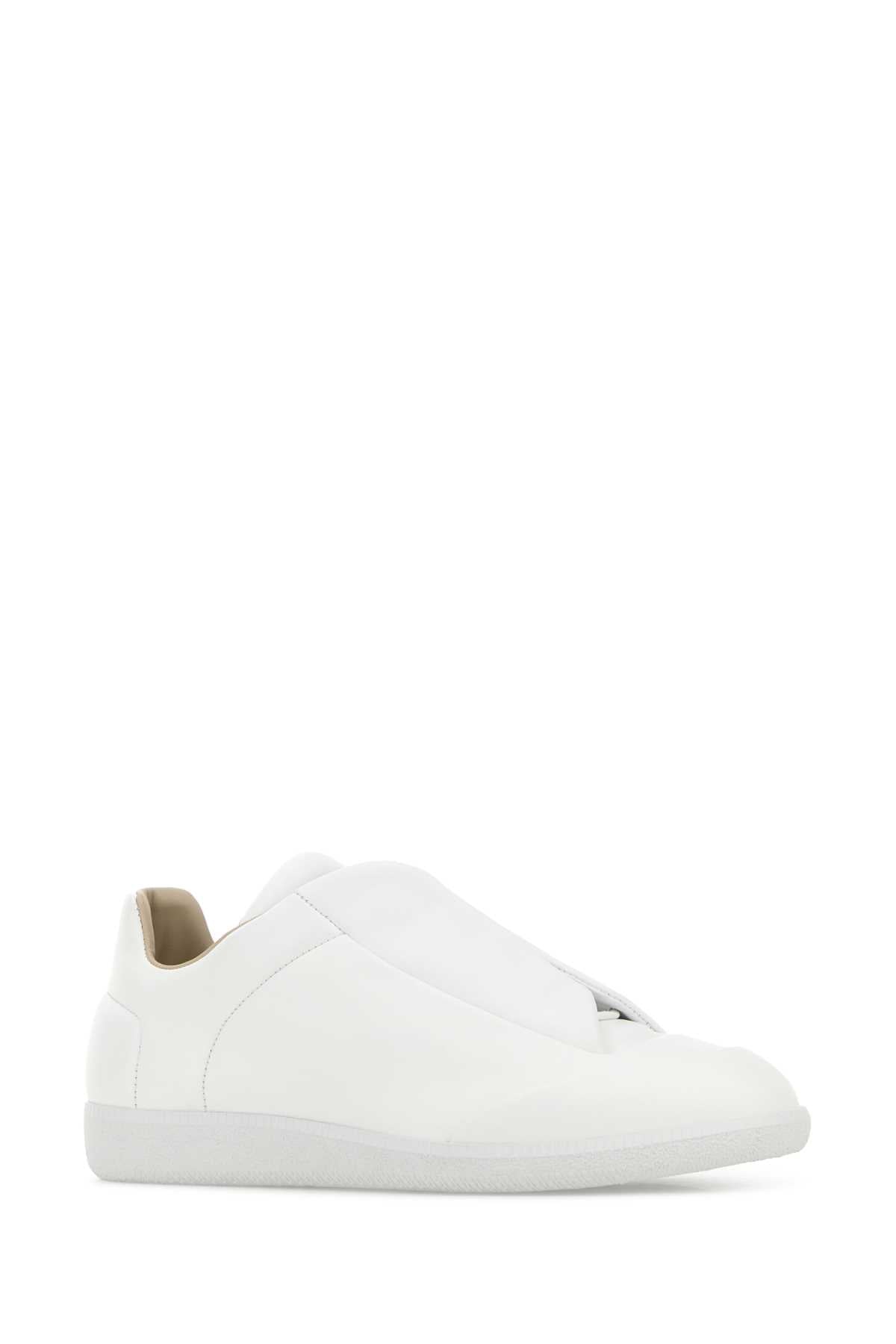 Maison Margiela Men White Leather Future Slip Ons MAISON MARGIELA
