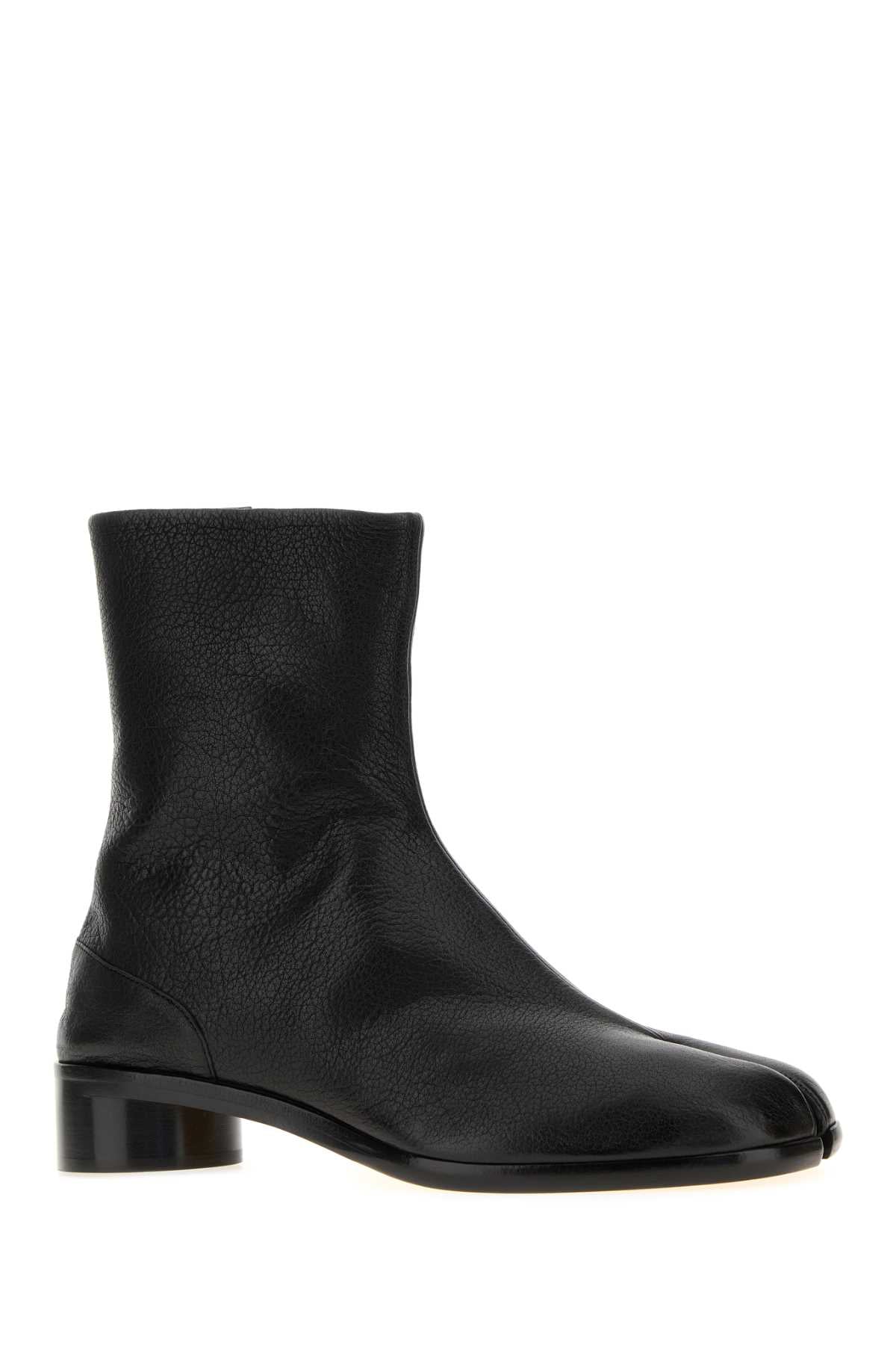 Maison Margiela Men Black Leather Tabi Ankle Boots MAISON MARGIELA