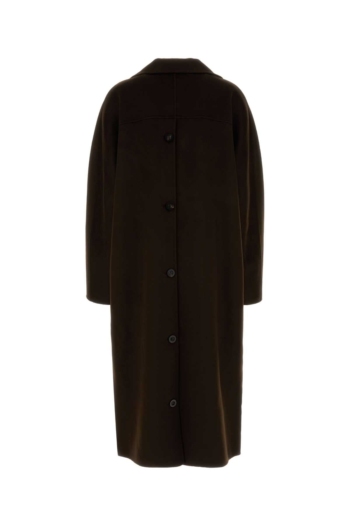 Lisa Yang Women Chocolate Wool Blend Coat LISA YANG