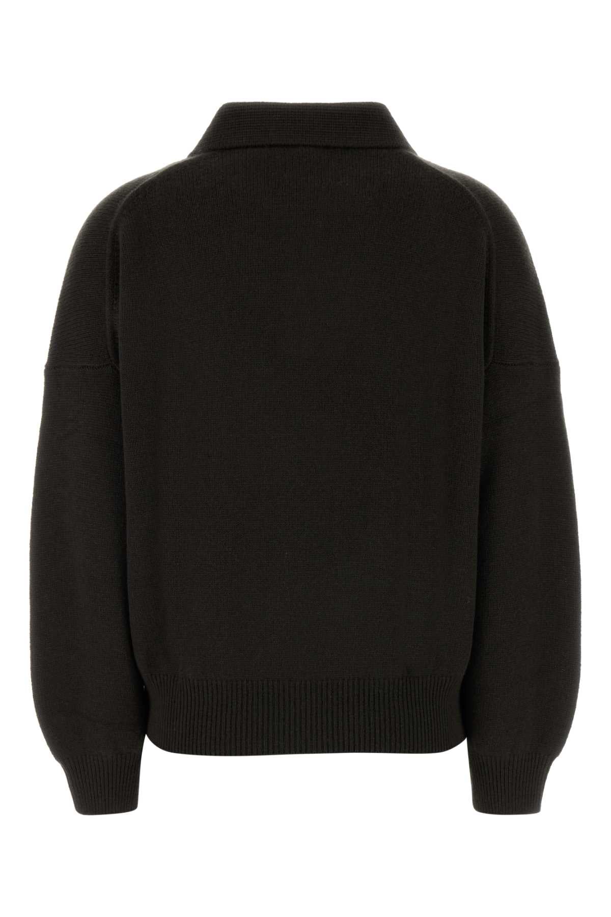 Lisa Yang Women Dark Brown Cashmere Etta Polo Shirt LISA YANG