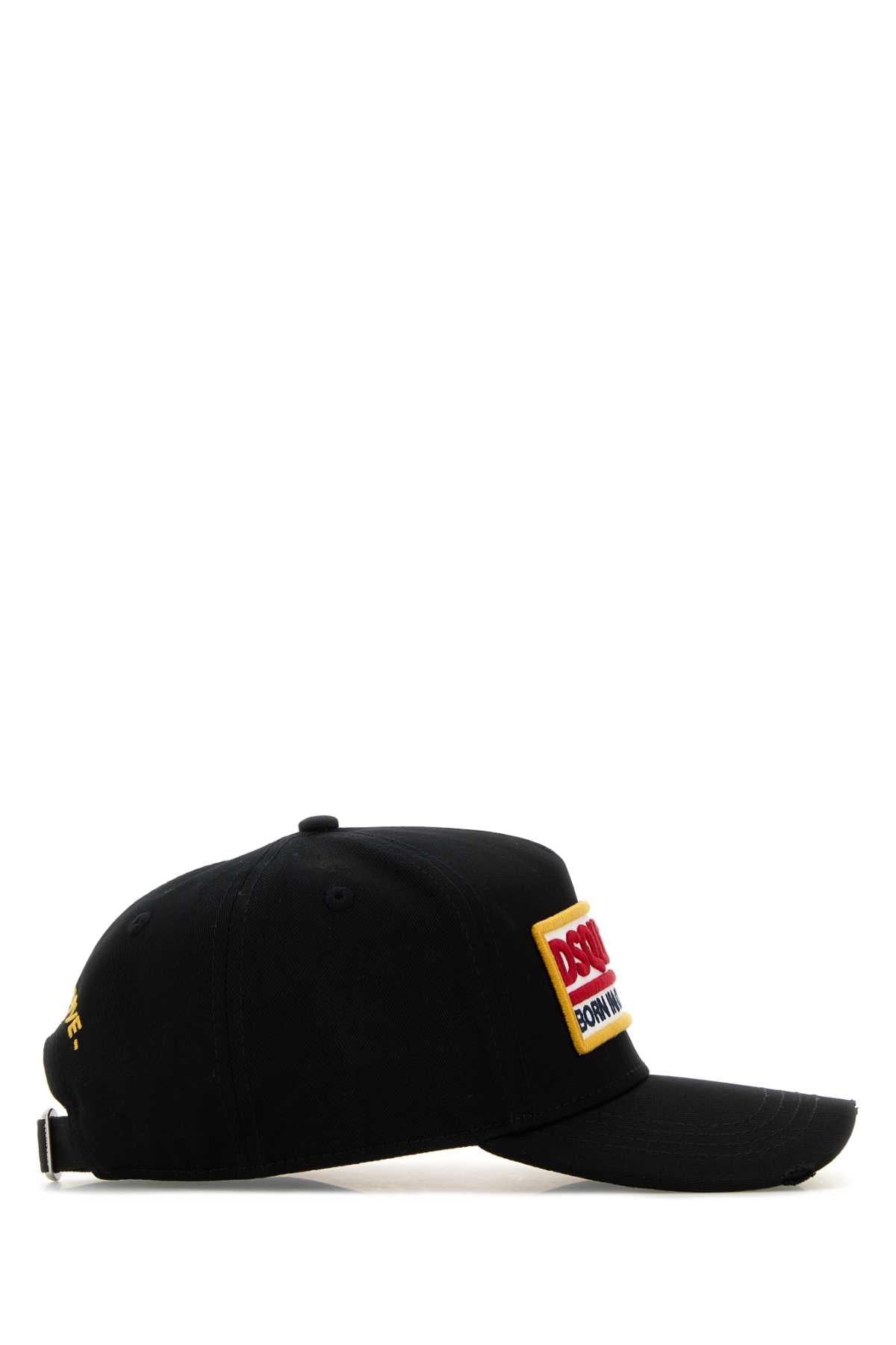 Dsquared Men Black Cotton Baseball Cap DSQUARED2