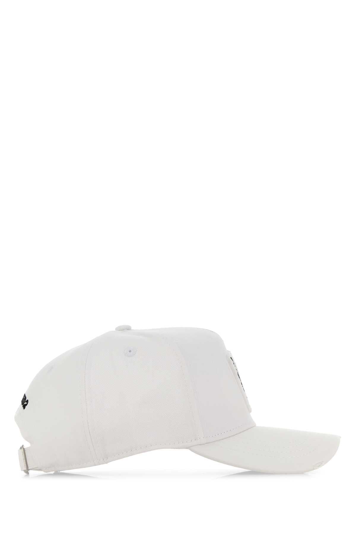 Dsquared Men White Cotton Baseball Cap DSQUARED2