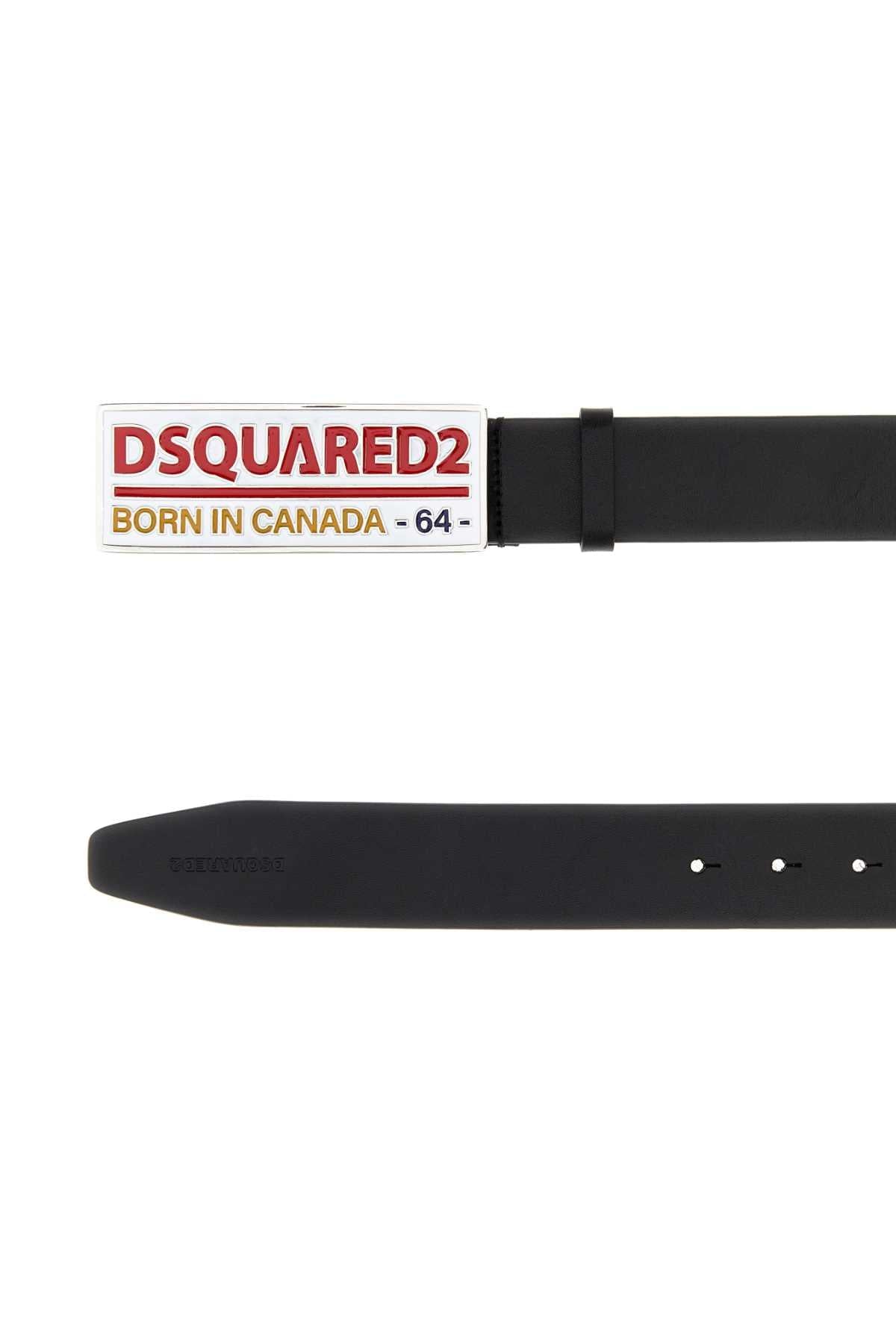 Dsquared Men Black Leather Belt DSQUARED2