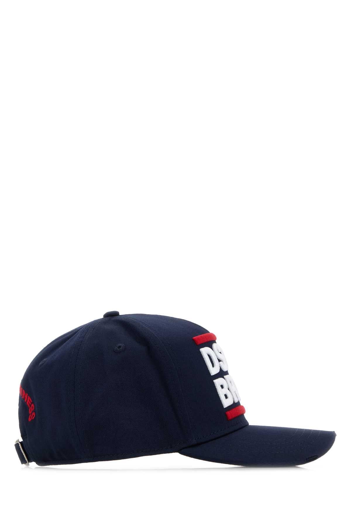 Dsquared Men Midnight Blue Cotton Baseball Cap DSQUARED2