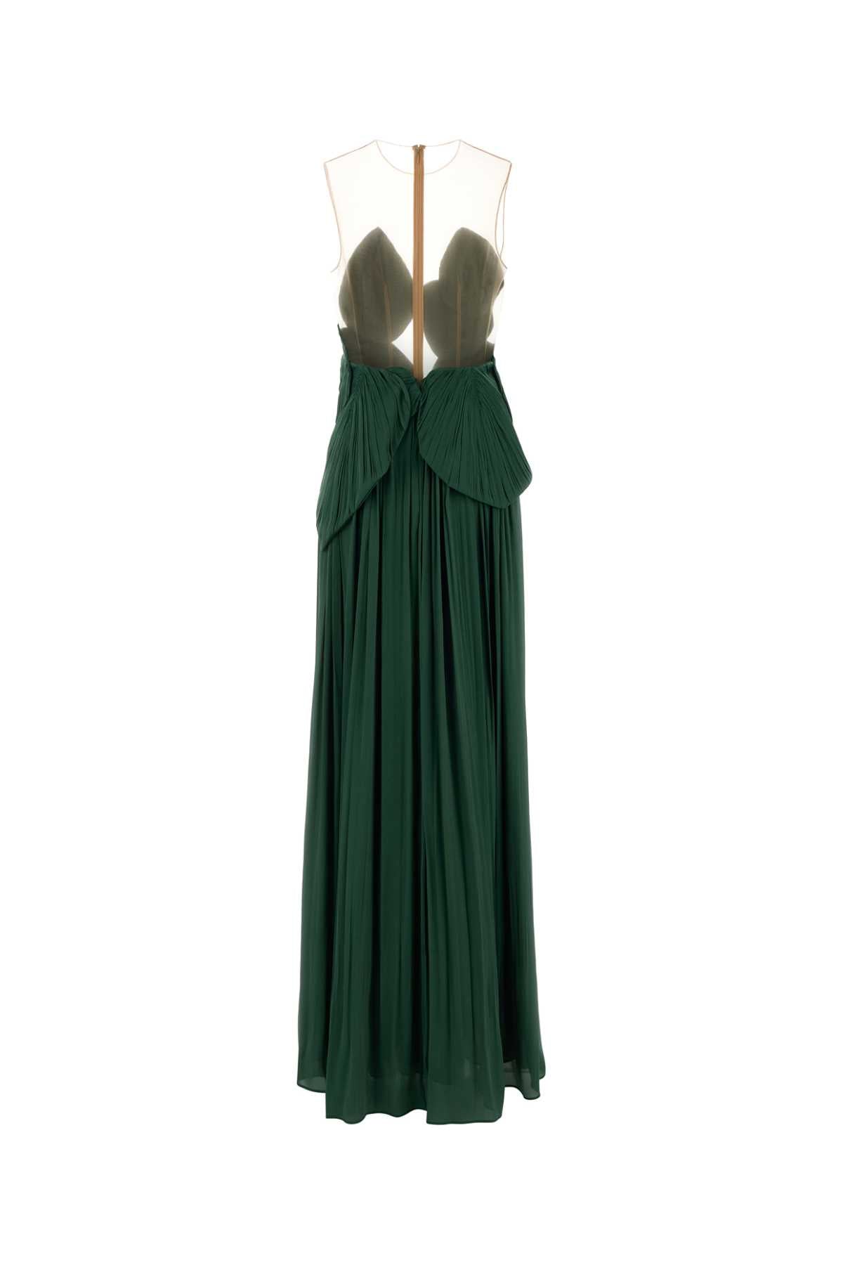 Costarellos Women Dark Green Georgette Serenne Long Dress COSTARELLOS
