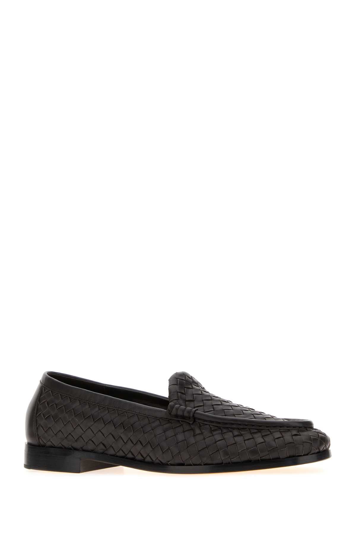 Bottega Veneta Men Dark Brown Leather Silenzio Loafers BOTTEGA VENETA