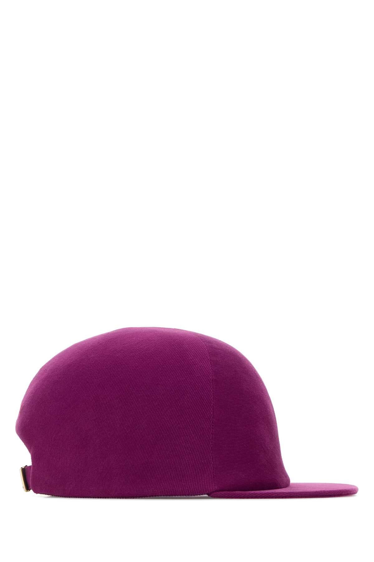 Balenciaga Women Purple Twill Baseball Cap BALENCIAGA