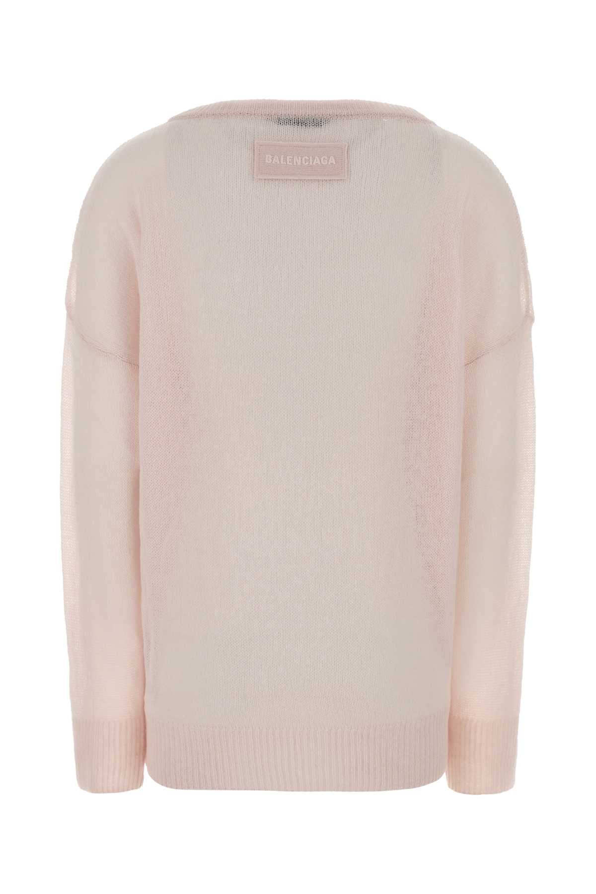 Balenciaga Women Pastel Pink Cashmere Oversize Sweater BALENCIAGA