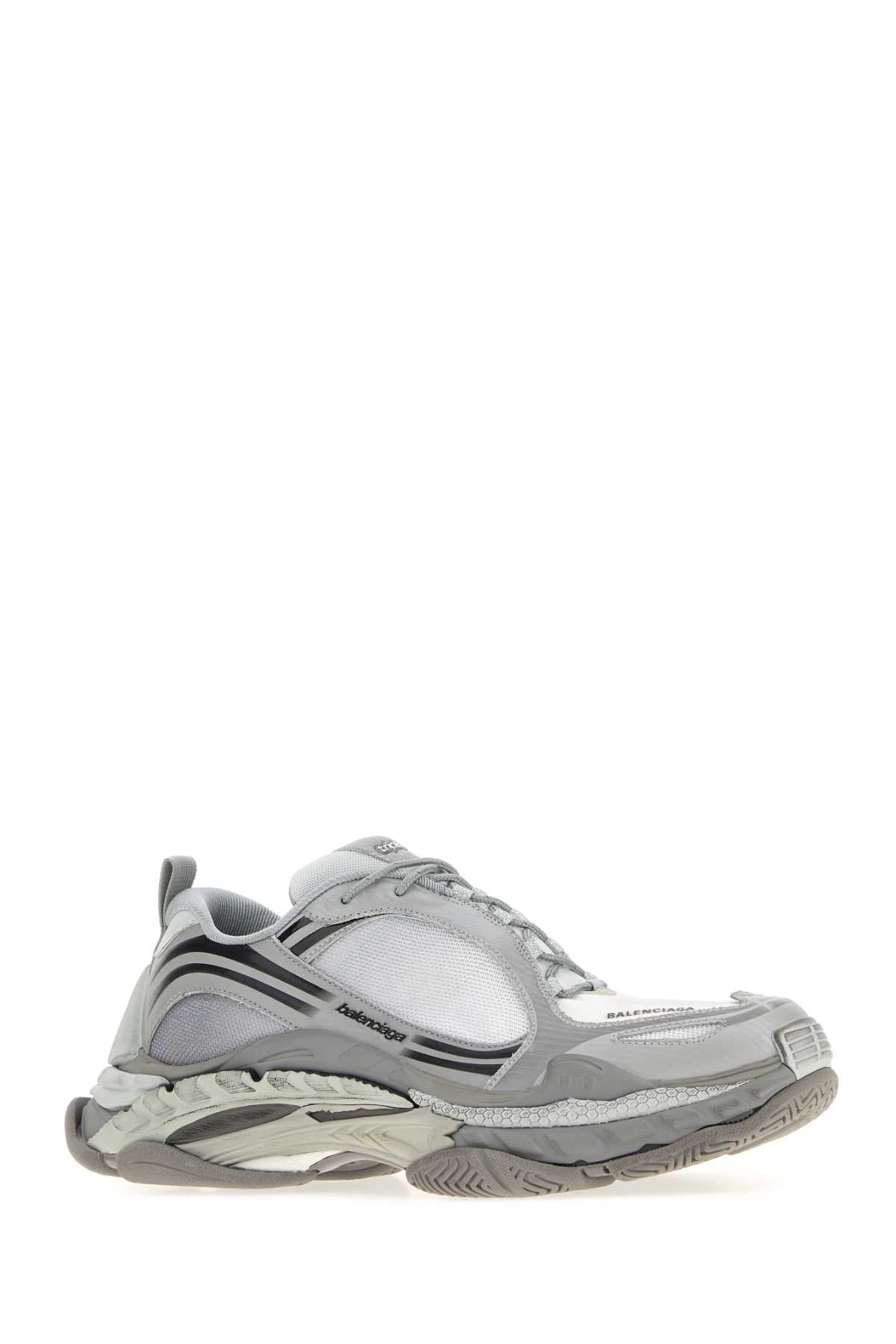 Balenciaga Men Grey Fabric And Rubber Triples.2 Sneakers BALENCIAGA