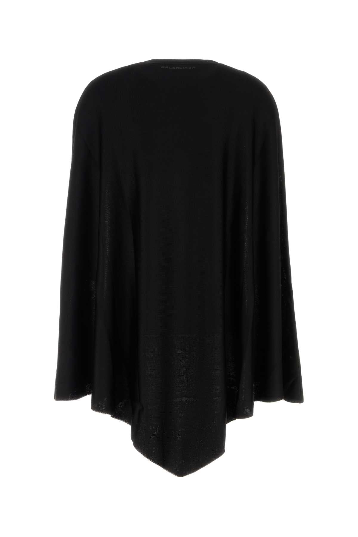 Balenciaga Women Black Stretch Viscose Blend Cape BALENCIAGA