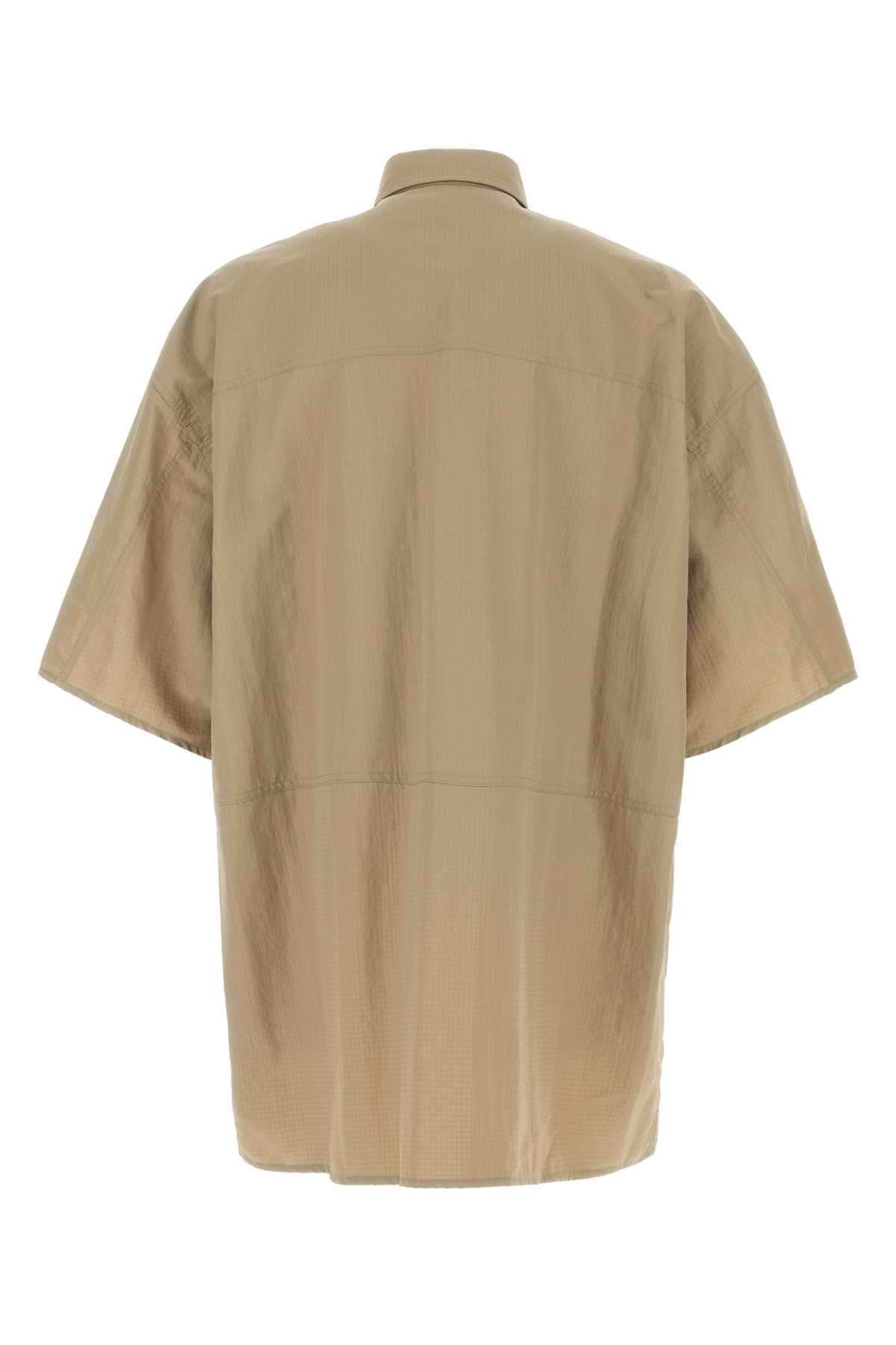 Balenciaga Men Cappuccino Tech Fabric Oversize Shirt BALENCIAGA