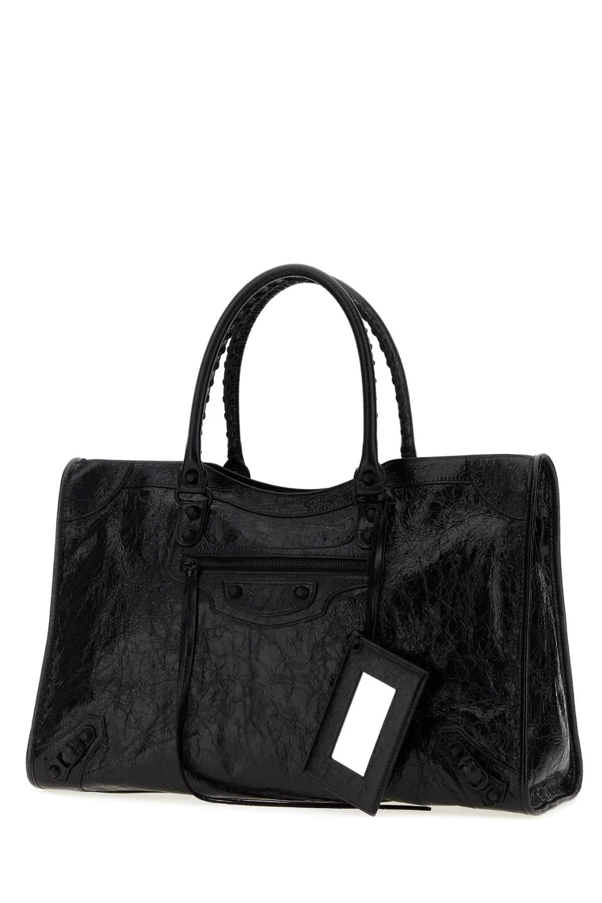 Balenciaga Men Black Leather Large Le City Shopping Bag BALENCIAGA