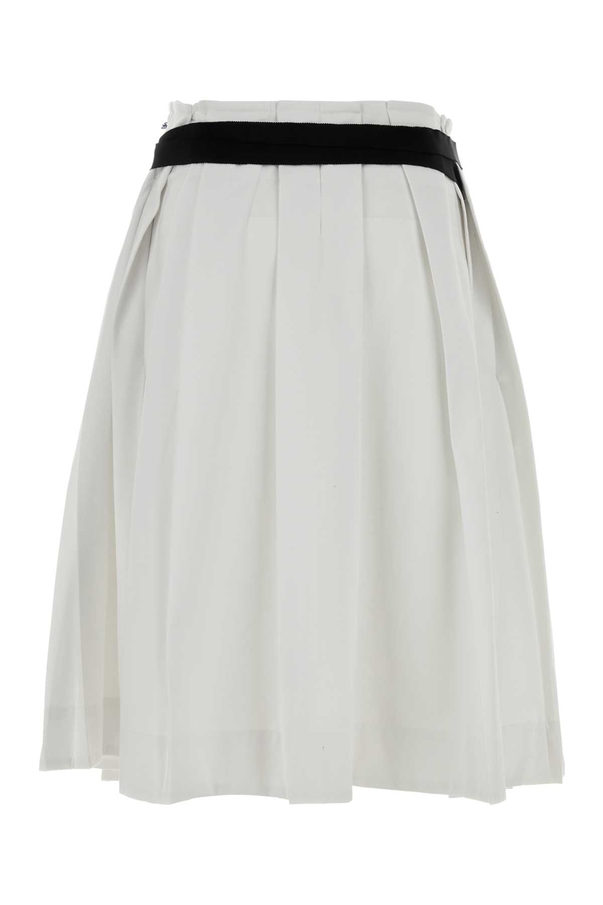 Prada Women White Gabardine Skirt PRADA