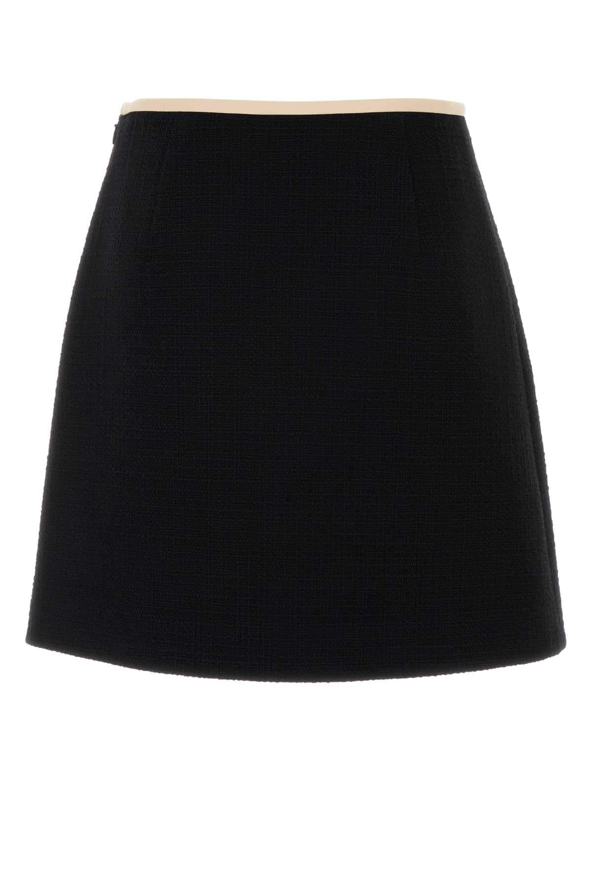Valentino Garavani Women Black Tweed Mini Skirt VALENTINO GARAVANI