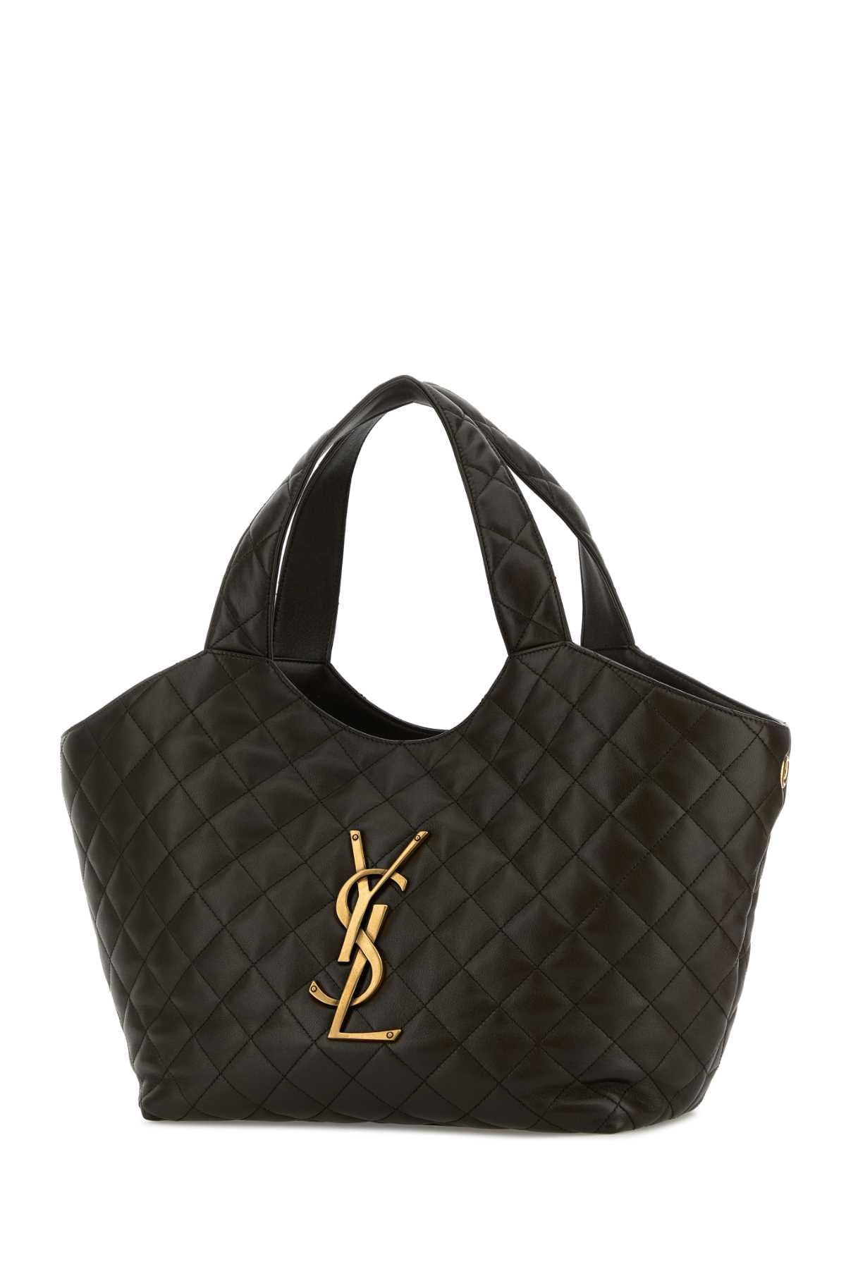 Saint Laurent Women Charcoal Nappa Medium Icare Shopping Bag SAINT LAURENT