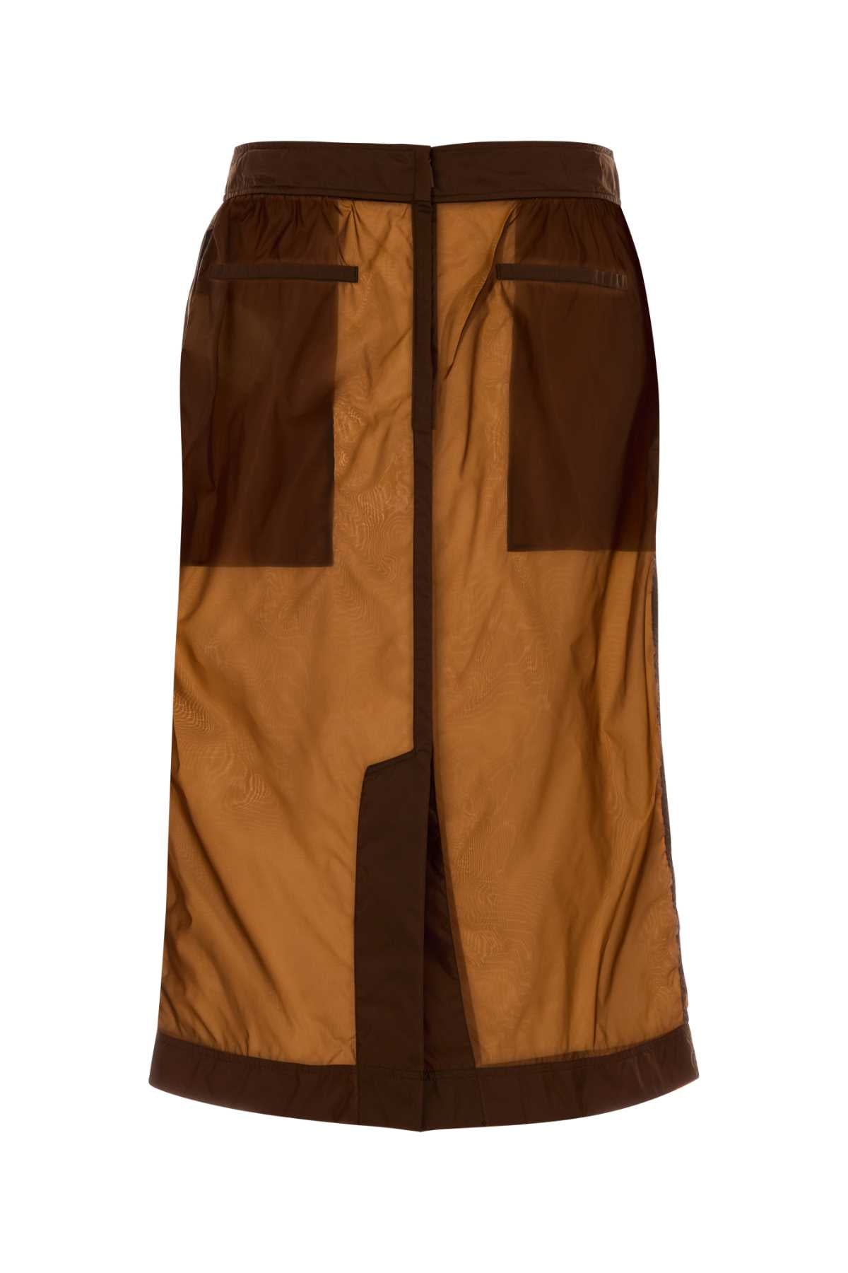 Saint Laurent Women Chocolate Nylon Skirt SAINT LAURENT