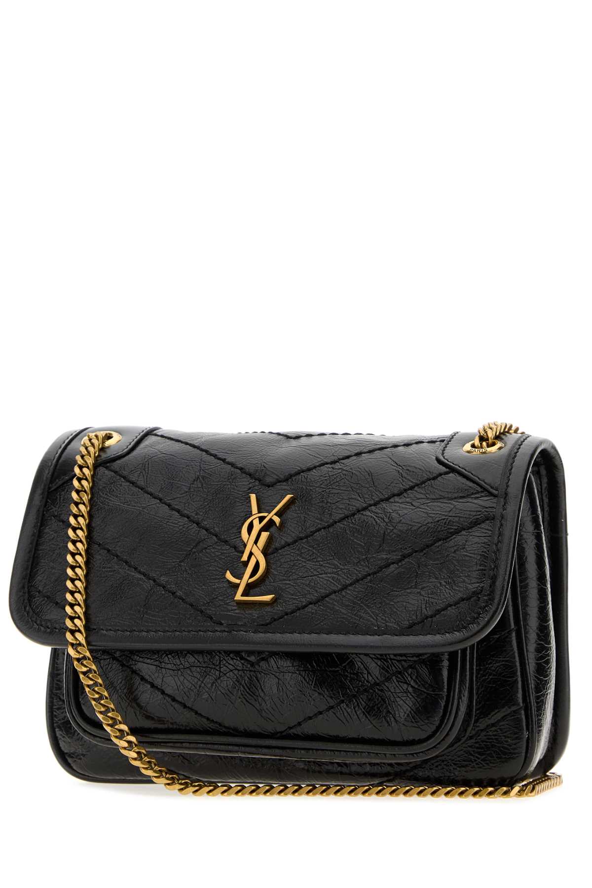 Saint Laurent Women Black Leather Mini Niki Shoulder Bag SAINT LAURENT