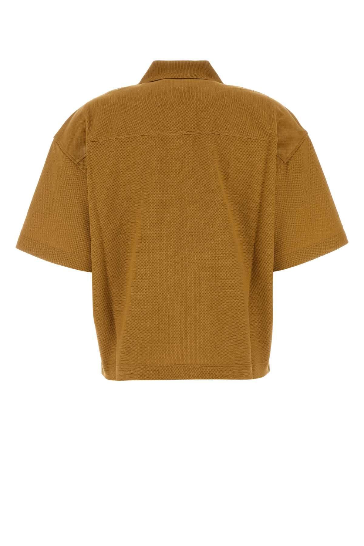 Saint Laurent Women Ochre Piquet Oversize Polo Shirt SAINT LAURENT