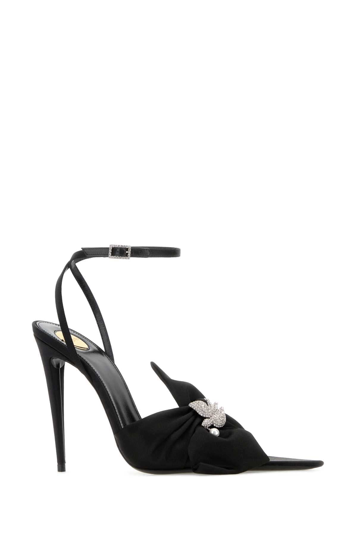 Saint Laurent Women Black Crepe Dove Pumps SAINT LAURENT