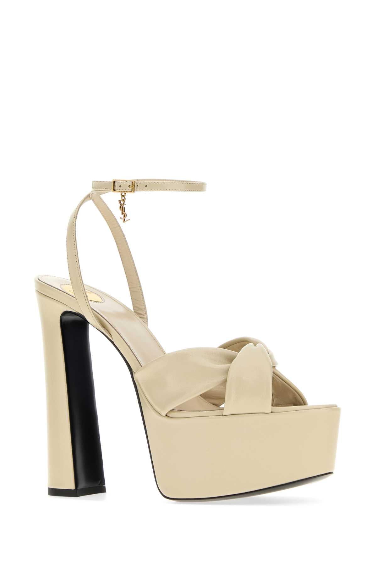 Saint Laurent Women Sand Leather Franciane Sandals SAINT LAURENT