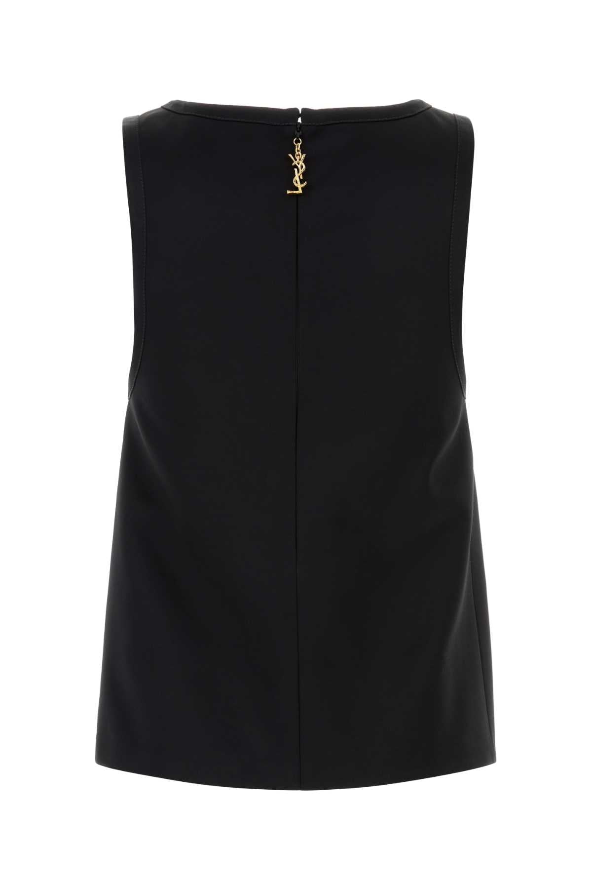 Saint Laurent Women Black Satin Top SAINT LAURENT