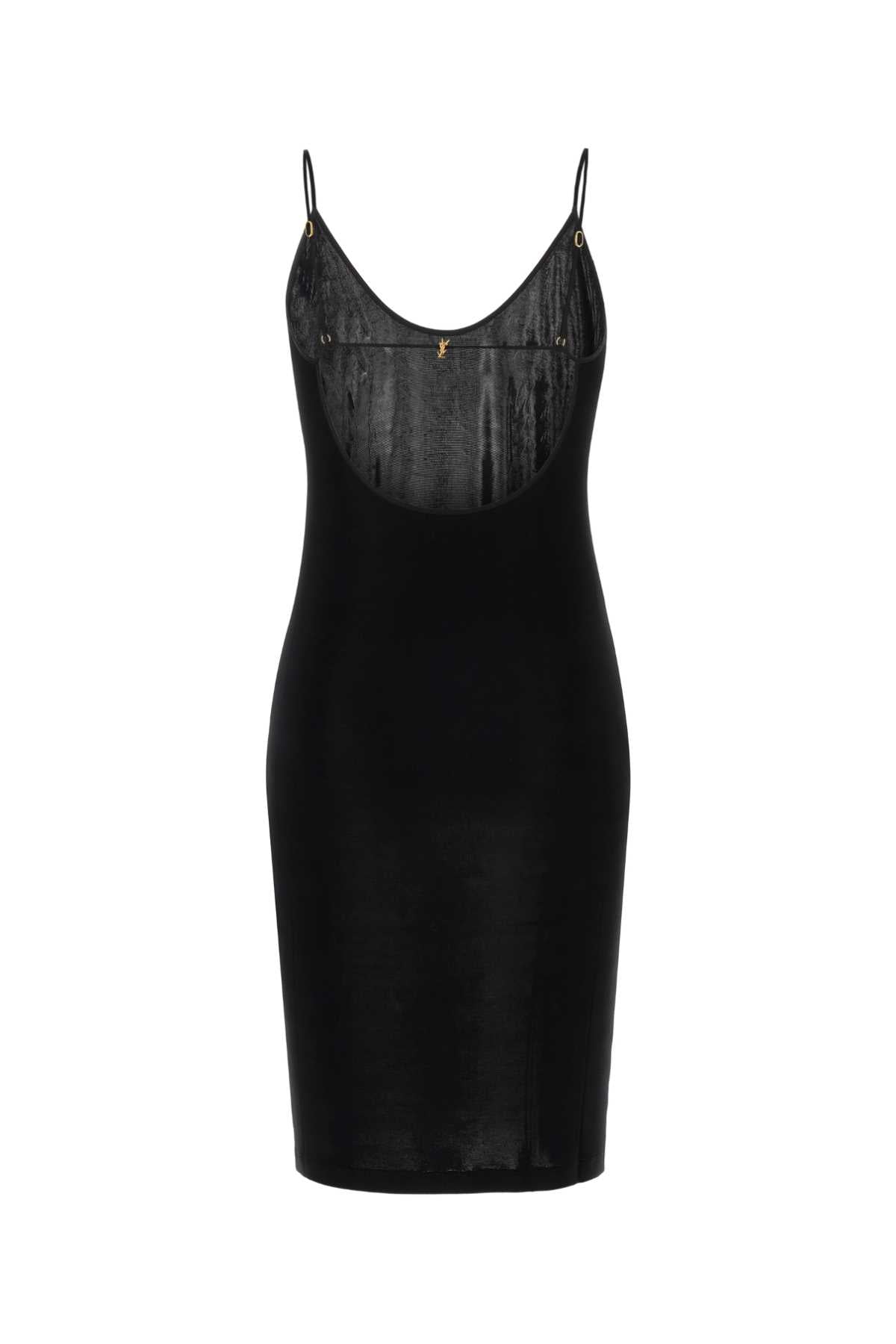 Saint Laurent Women Black Stretch Viscose Dress SAINT LAURENT