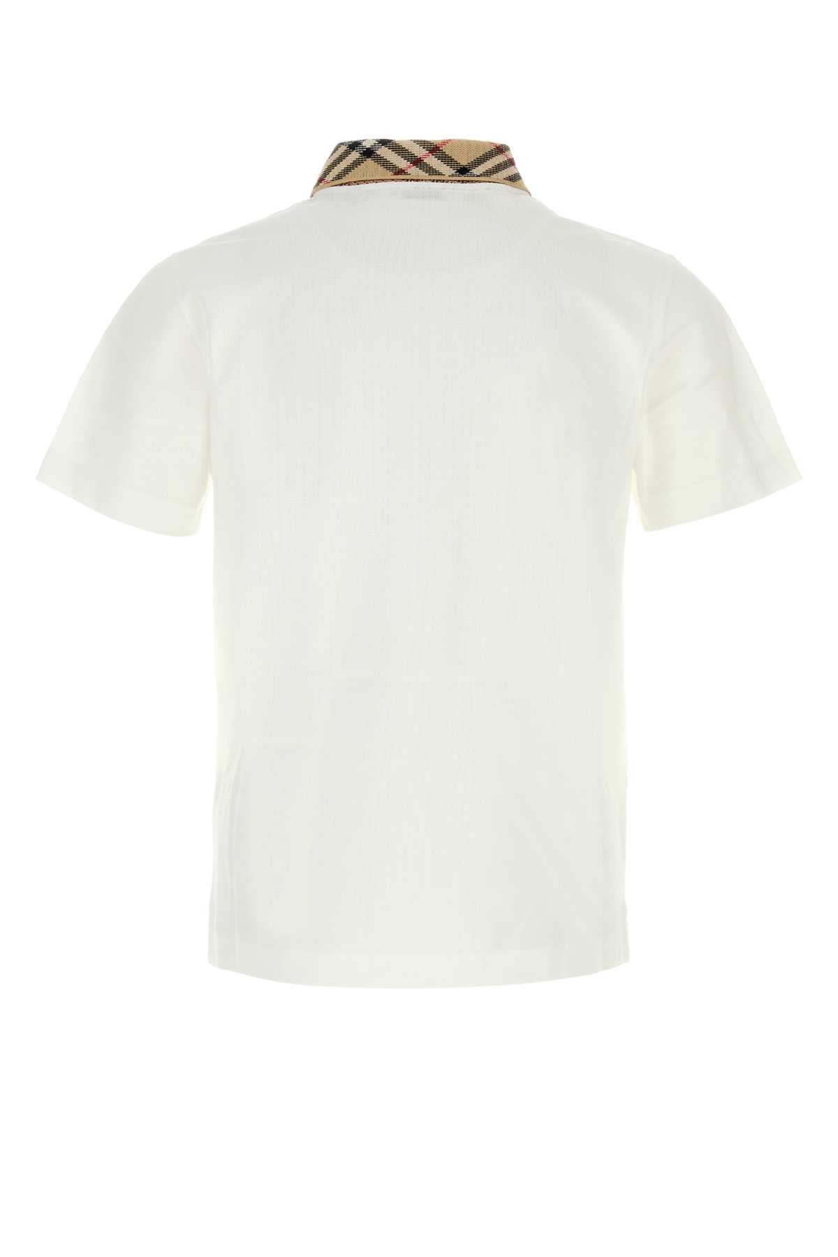 Burberry Men White Piquet Polo Shirt BURBERRY