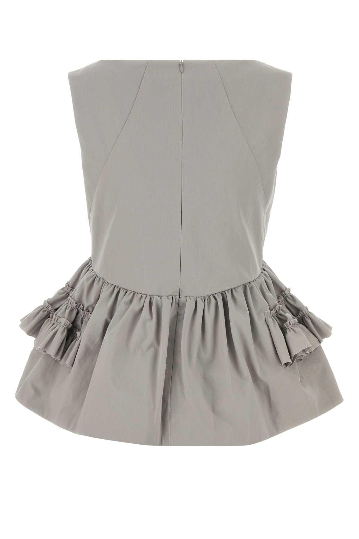 Dries Van Noten Women Grey Cotton Casey Top DRIES VAN NOTEN