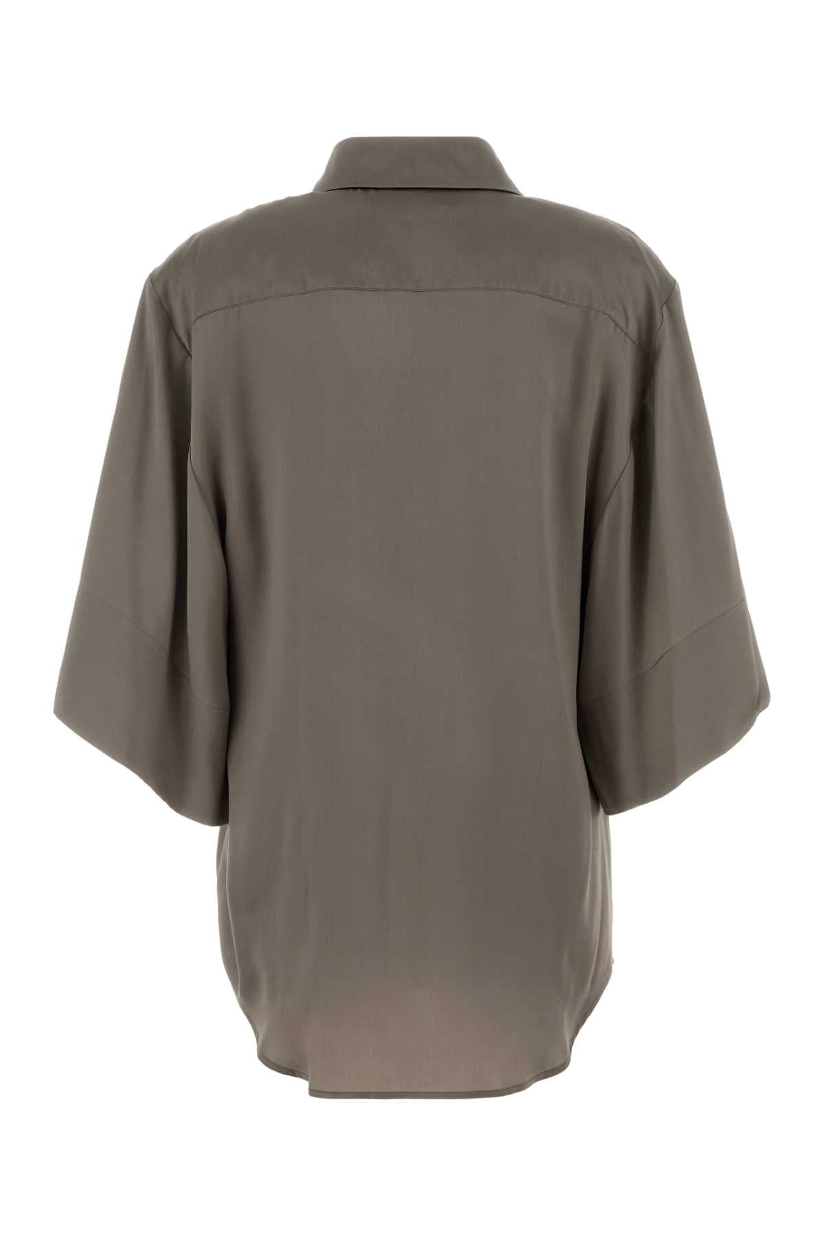 Dries Van Noten Women Grey Satin Clea Shirt DRIES VAN NOTEN