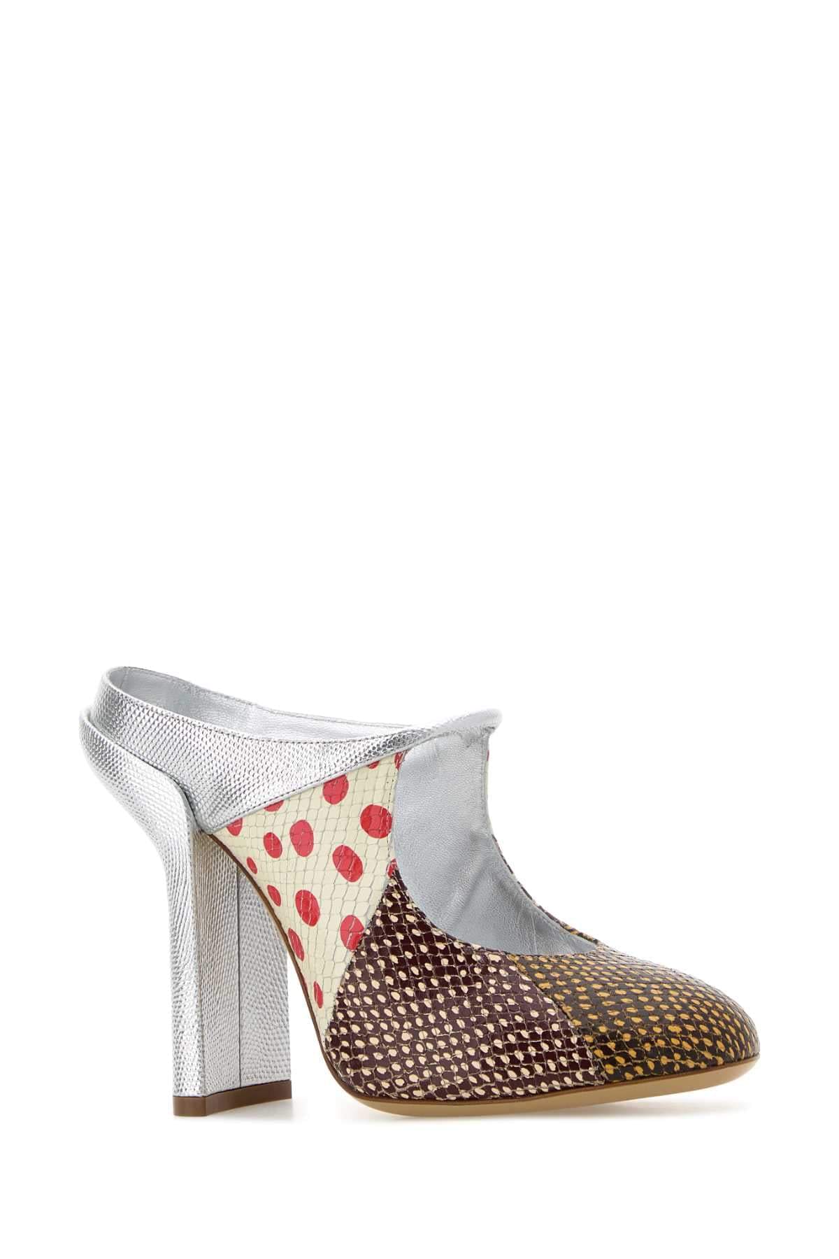 Dries Van Noten Women Printed Leather Mules DRIES VAN NOTEN