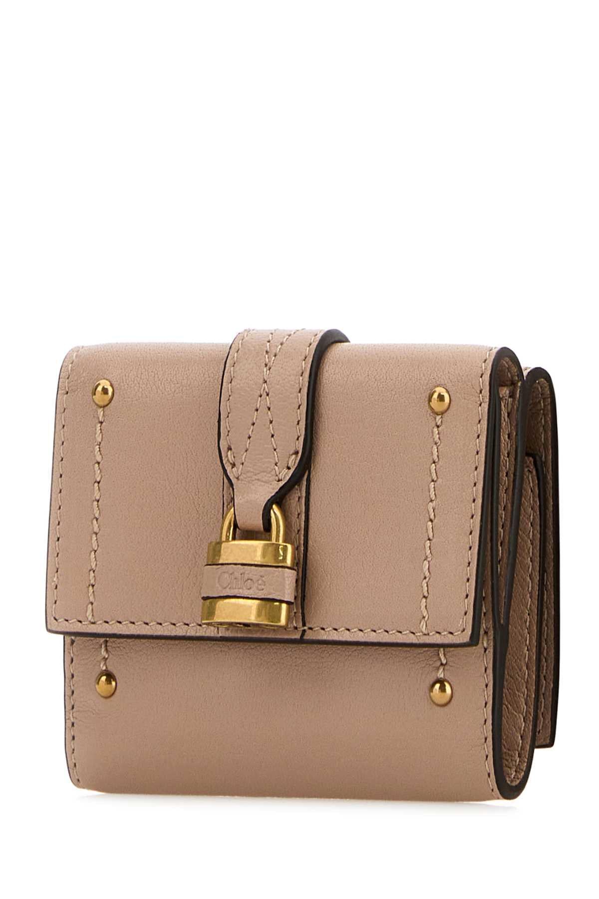Chloe Women Antiqued Pink Leather Mini Paddington Wallet CHLOE