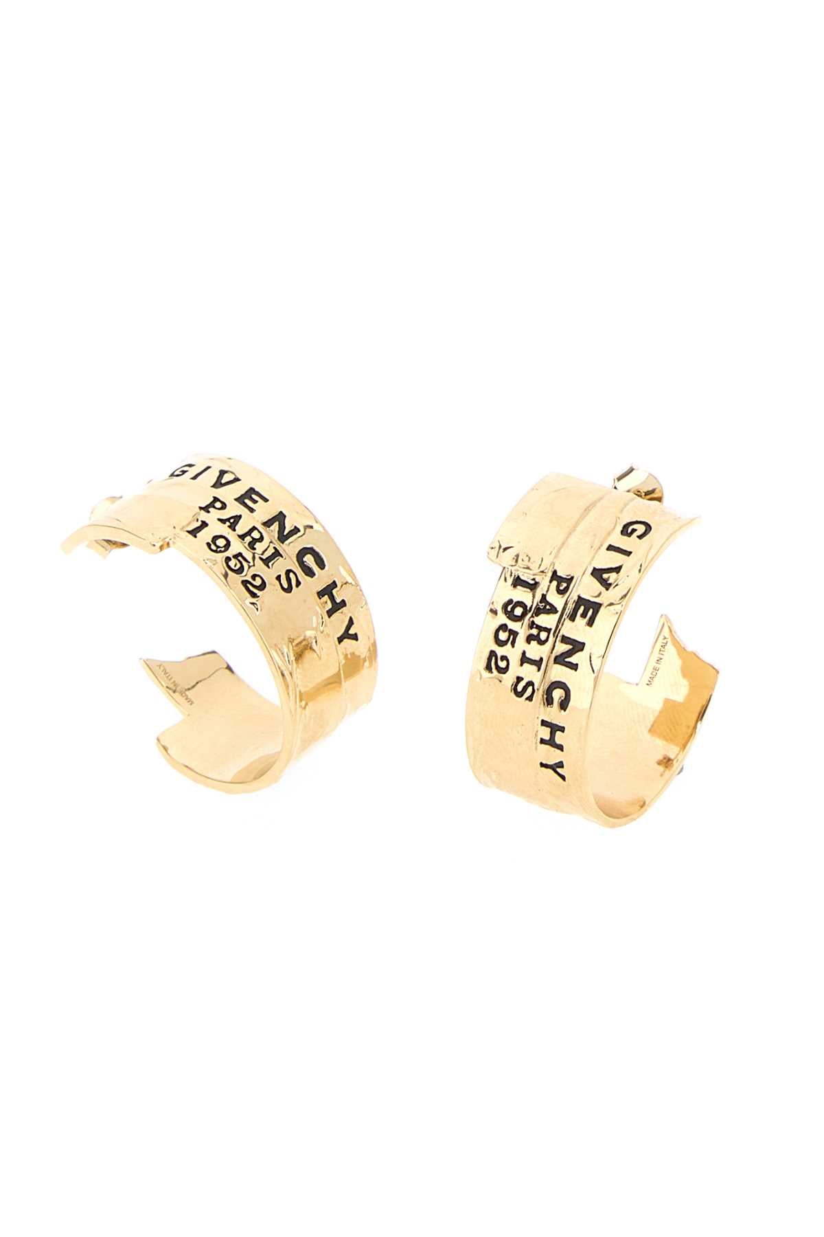Givenchy Women Gold Metal Givenchy Tape Earrings GIVENCHY
