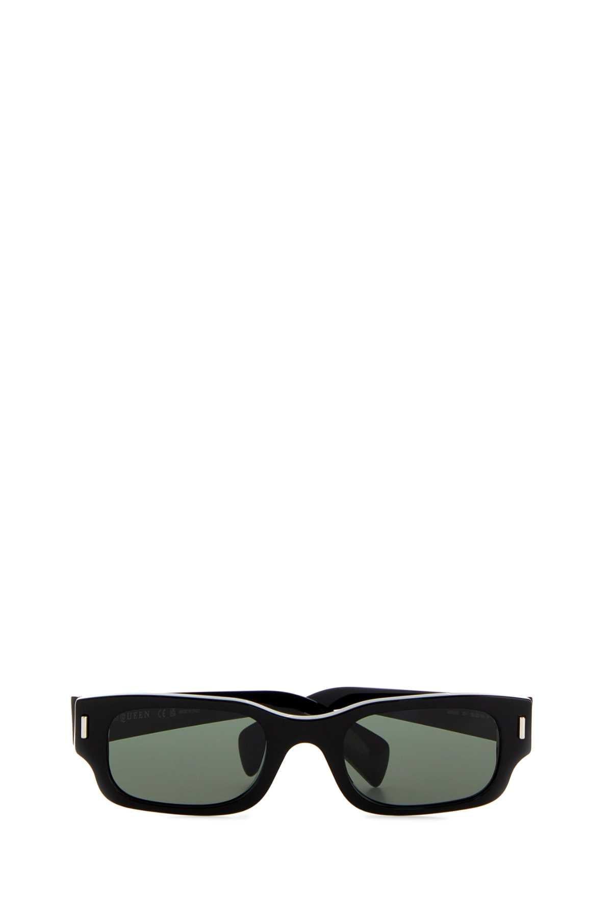 Alexander Mcqueen Women Black Acetate Panthos Sunglasses ALEXANDER MCQUEEN