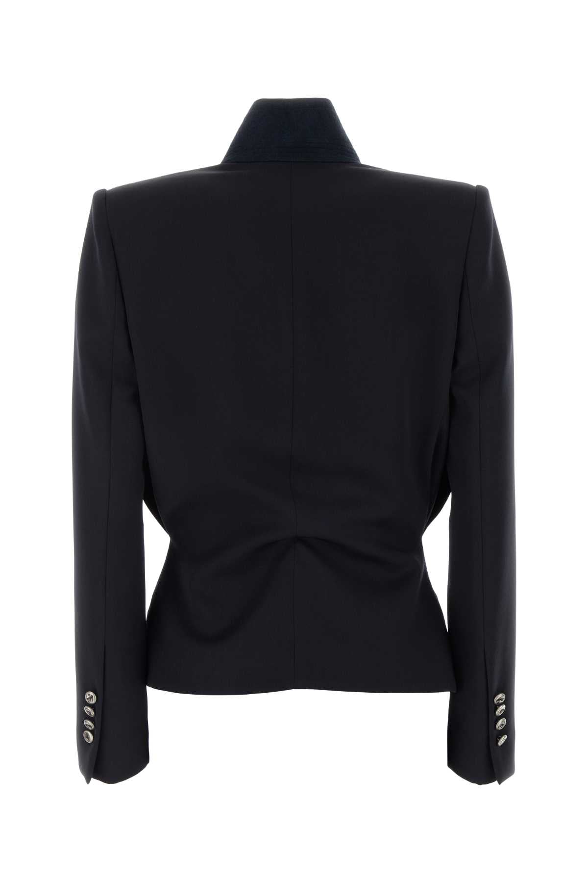 Alexander Mcqueen Women Navy Blue Wool Blazer ALEXANDER MCQUEEN