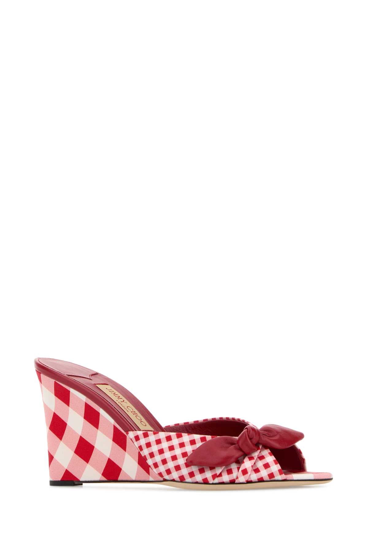 Jimmy Choo Women Printed Fabric Livi 85 Wedges JIMMY CHOO