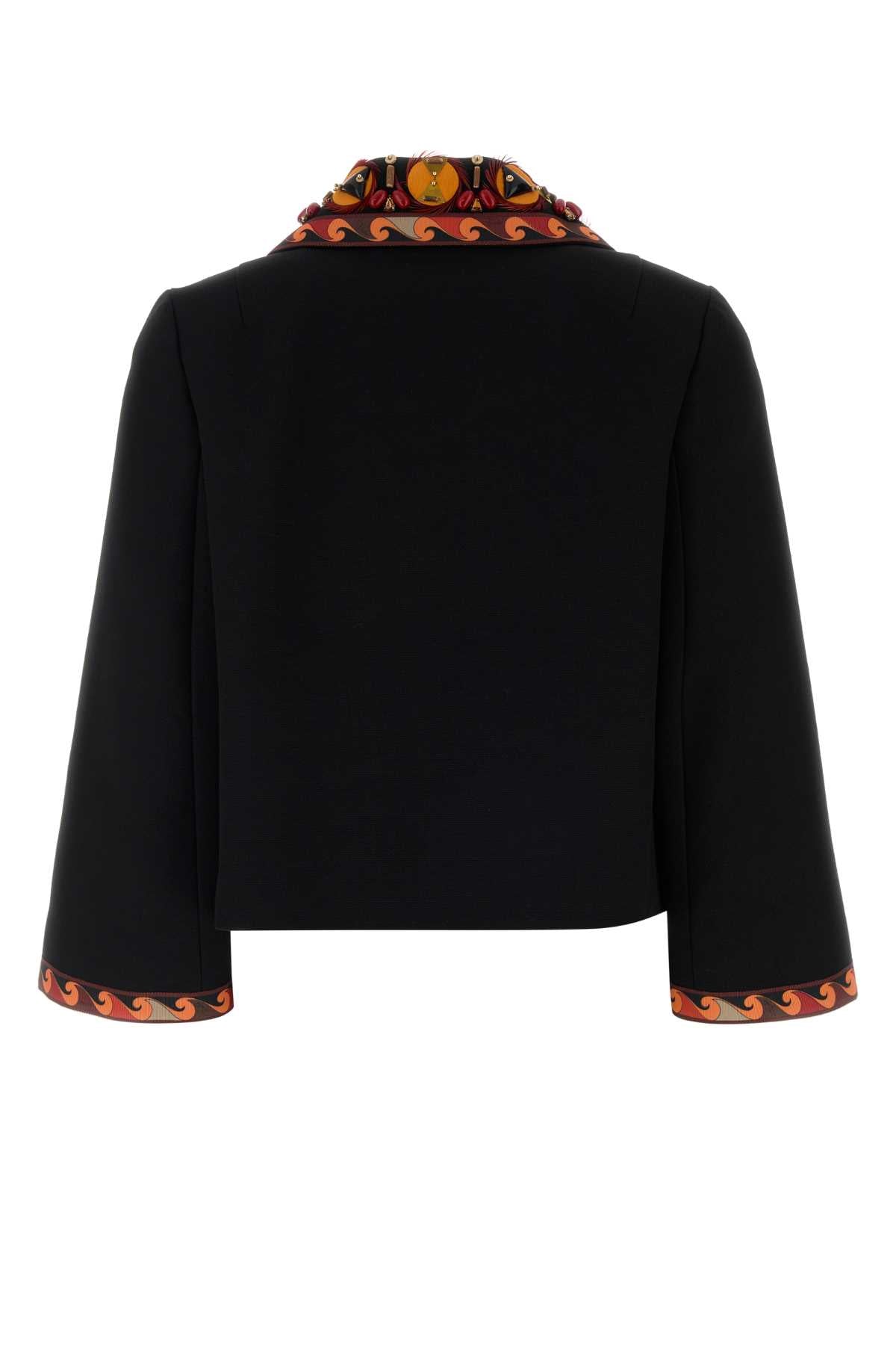 Emilio Pucci Women Black Gabardine Blazer PUCCI